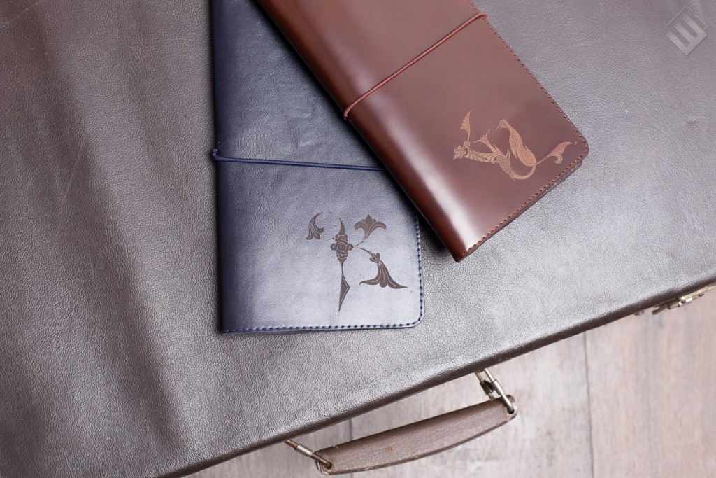 Armenian letter Art on Leather Travel Wallets by EVE