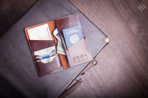 leather travel wallet