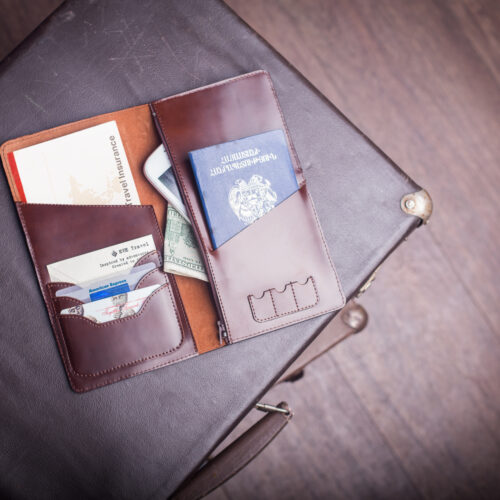 leather travel wallet